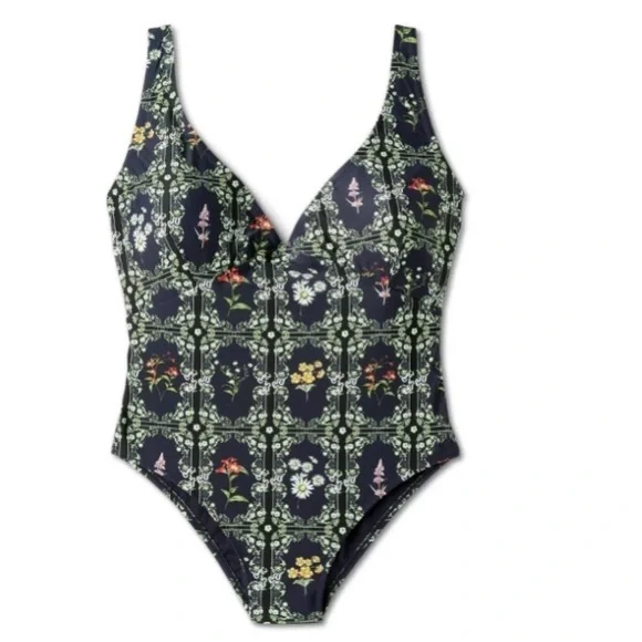 Agua Bendita X Target Dainty Floral Tile Print Cheeky One Piece Swimsuit - Picture 3 of 16